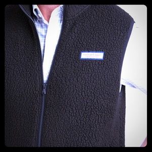 Vineyard Vines Heritage Sherpa Vest - Jet Black/M